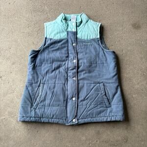 Cinch Western Puffer Vest Size L Blue Full Zip Mock Neck Pockets Cowgirl